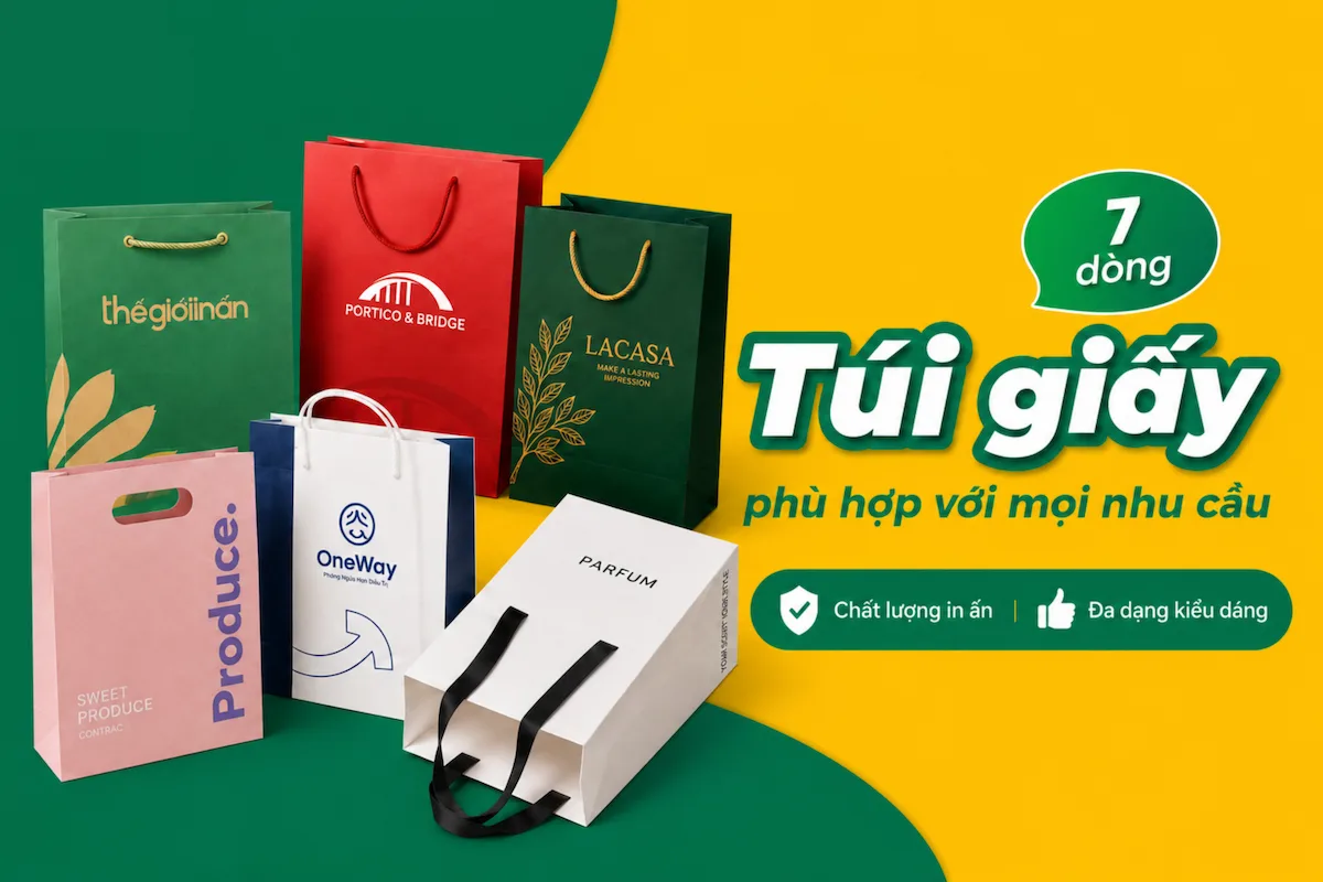 In túi giấy theo yêu cầu: 7 dòng túi giấy phổ biến nhất hiện nay