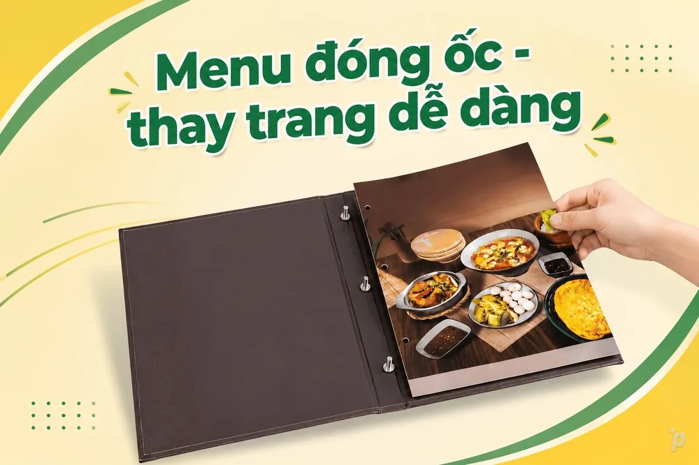 In Menu đóng ốc A4 - Giải pháp Menu dễ thay trang, tiết kiệm chi phí