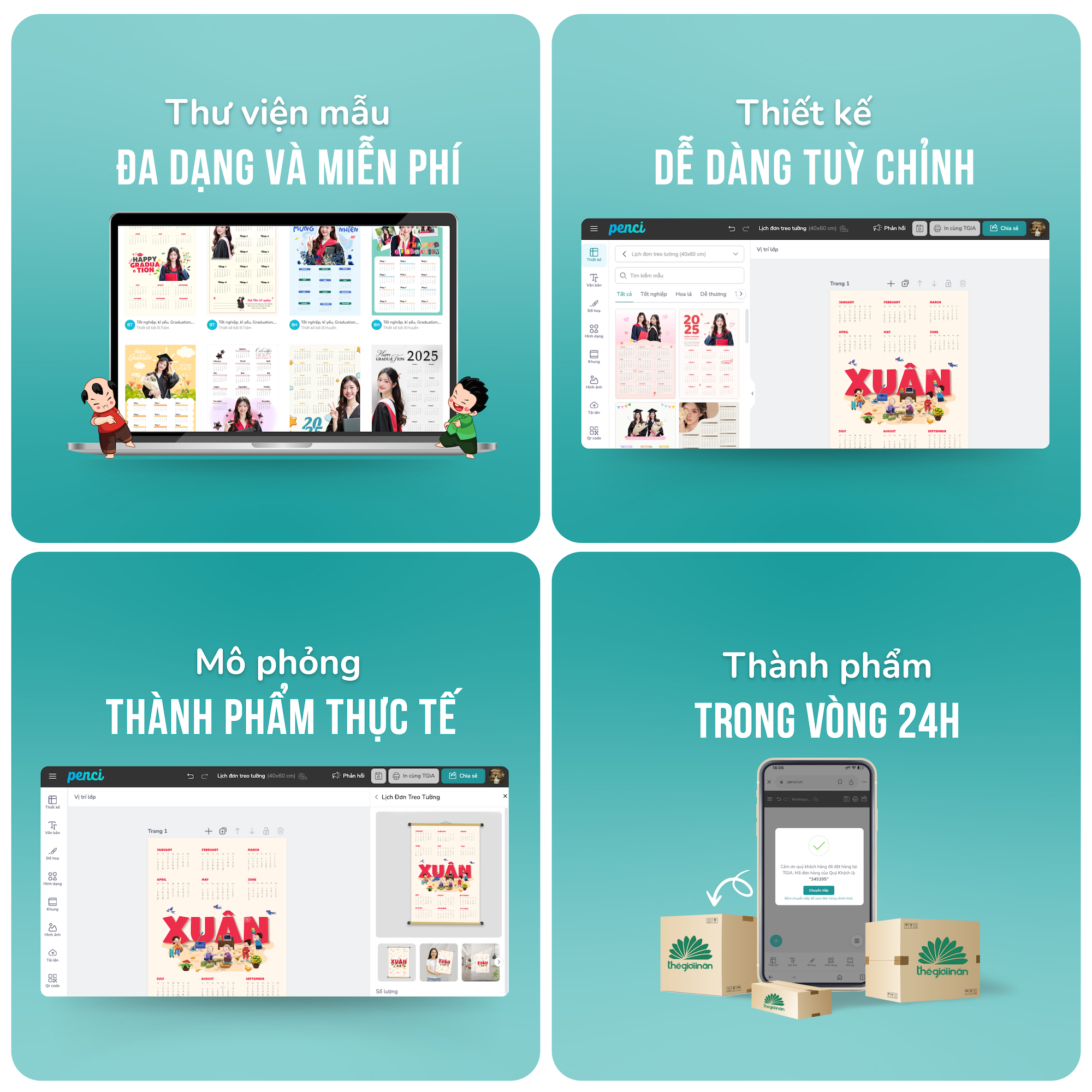 Lịch Đơn Treo Tường