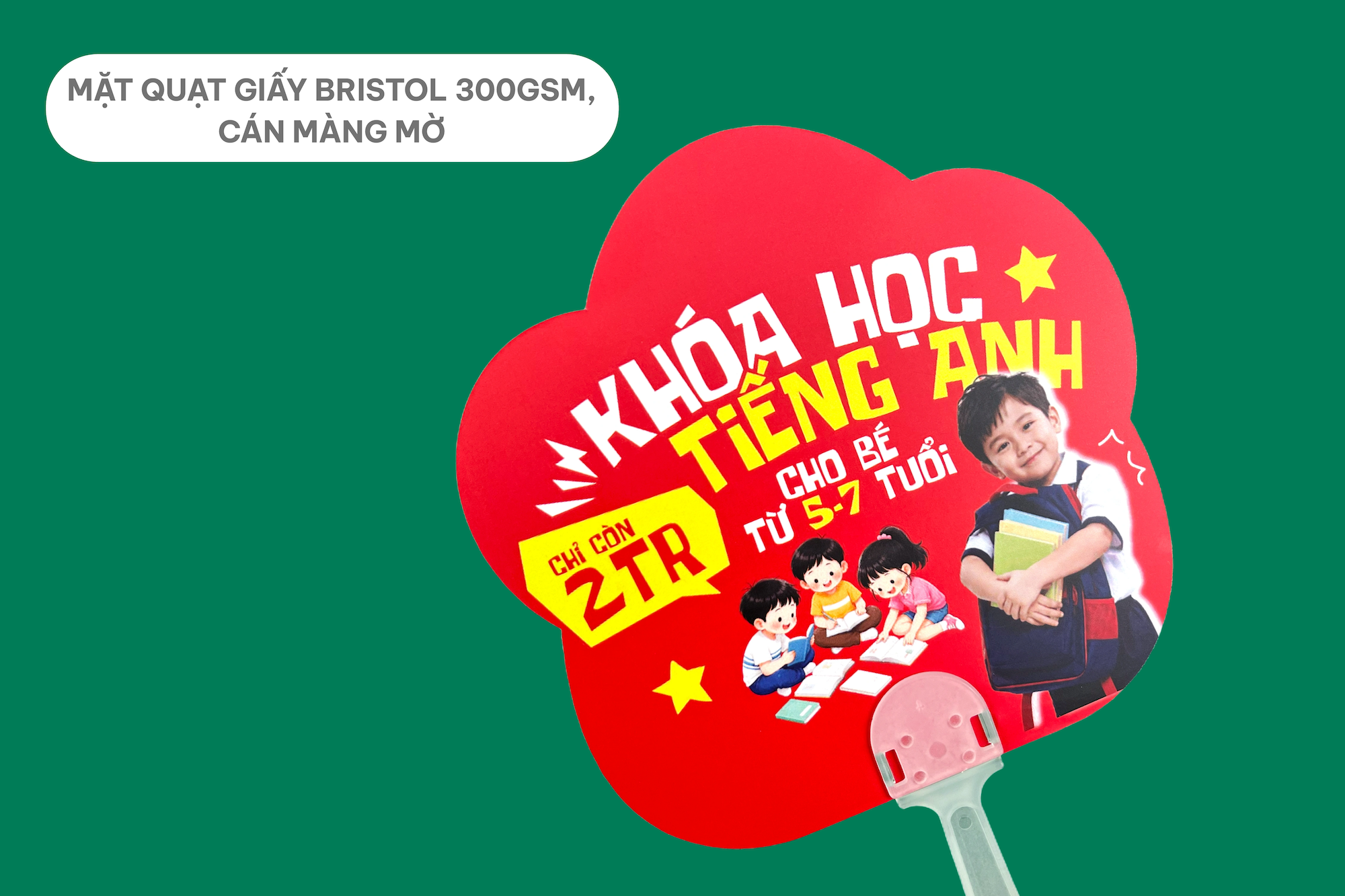 Quạt giấy cán nhựa