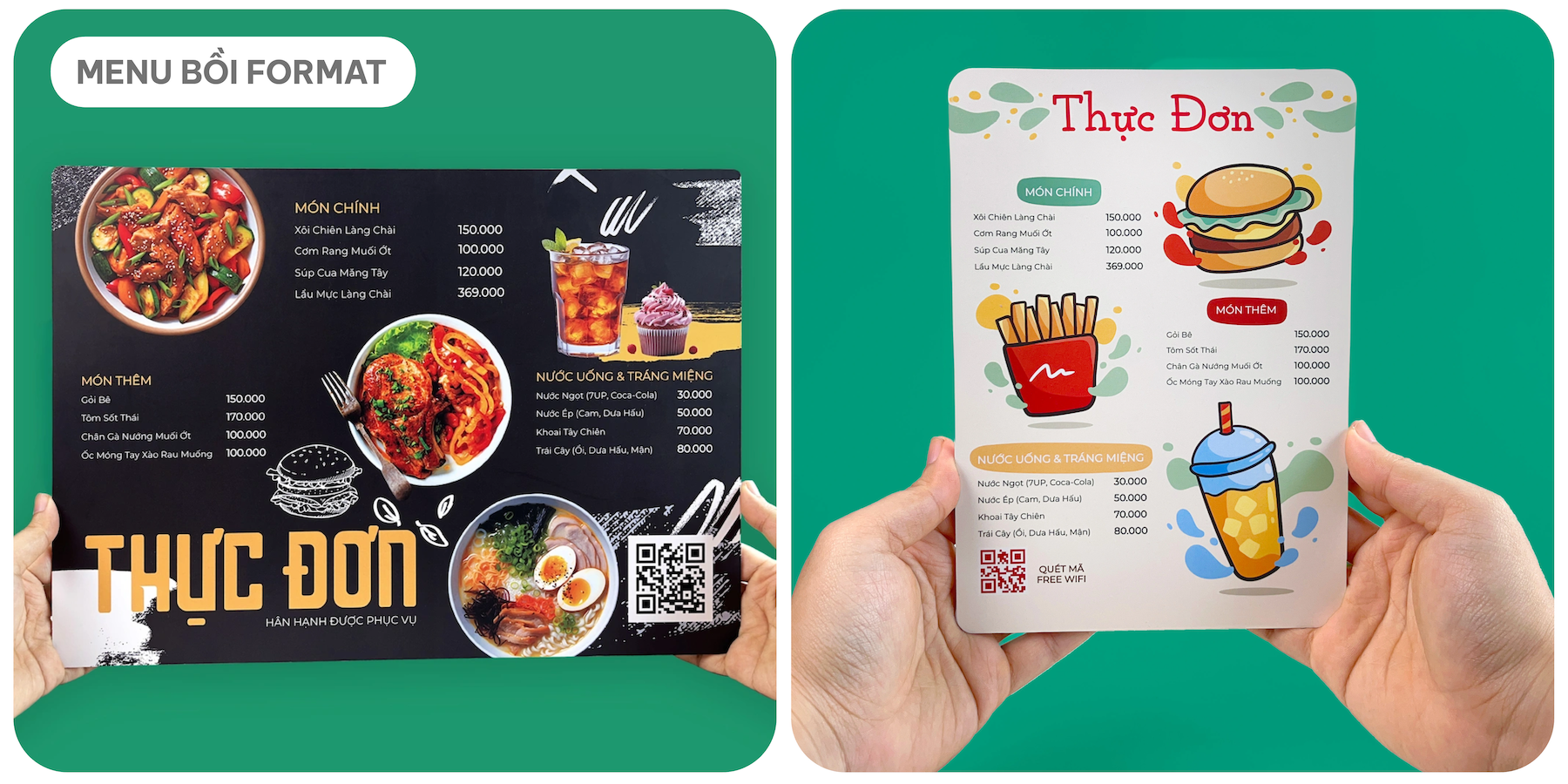 Menu Bồi Format