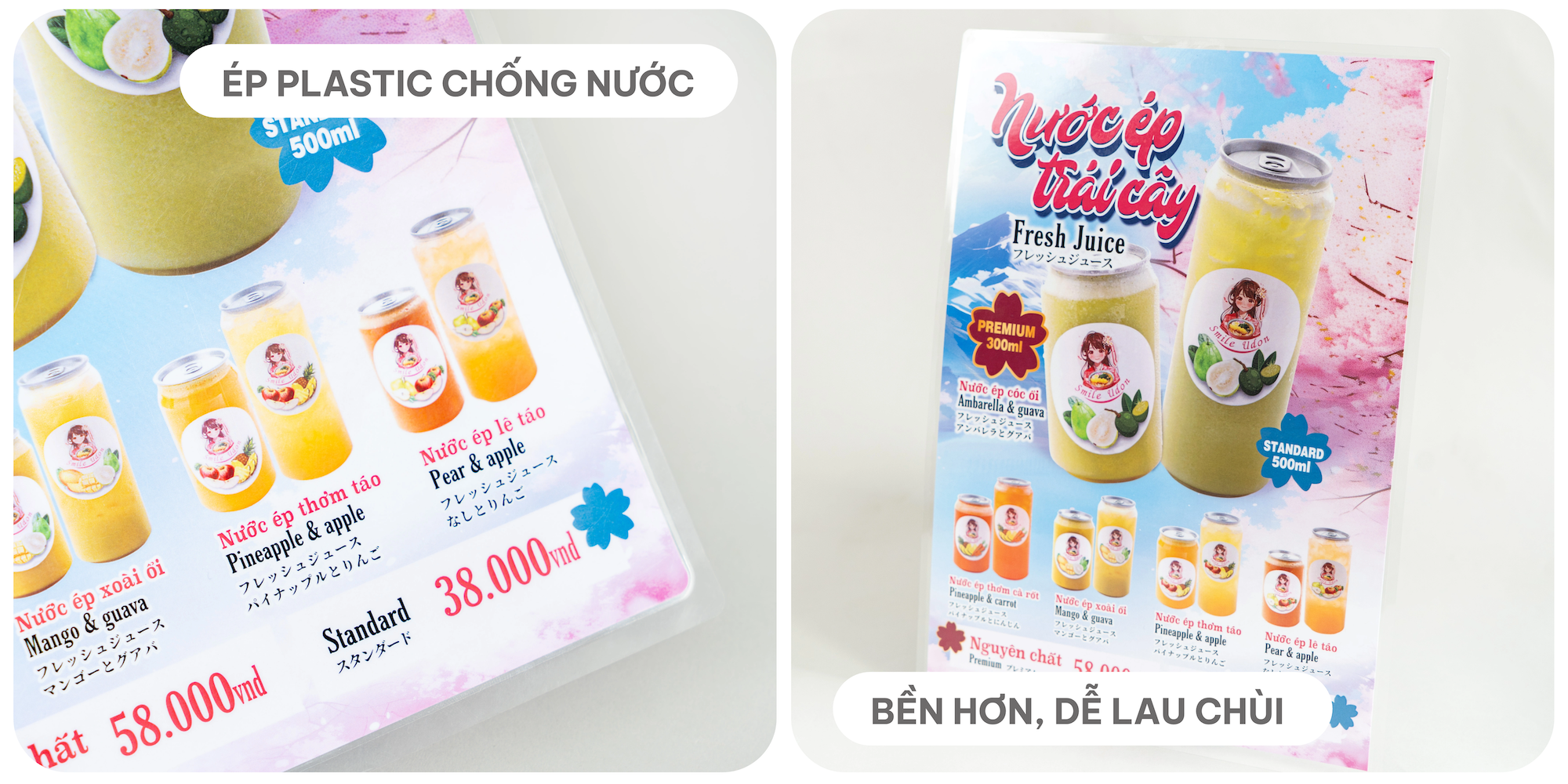 Menu tờ rời