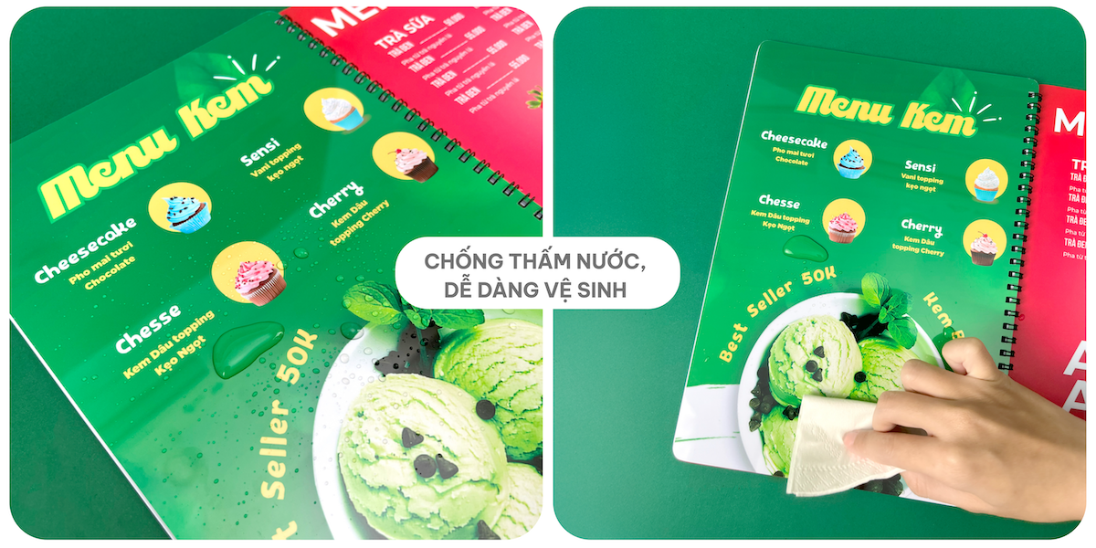 Menu nhựa PVC
