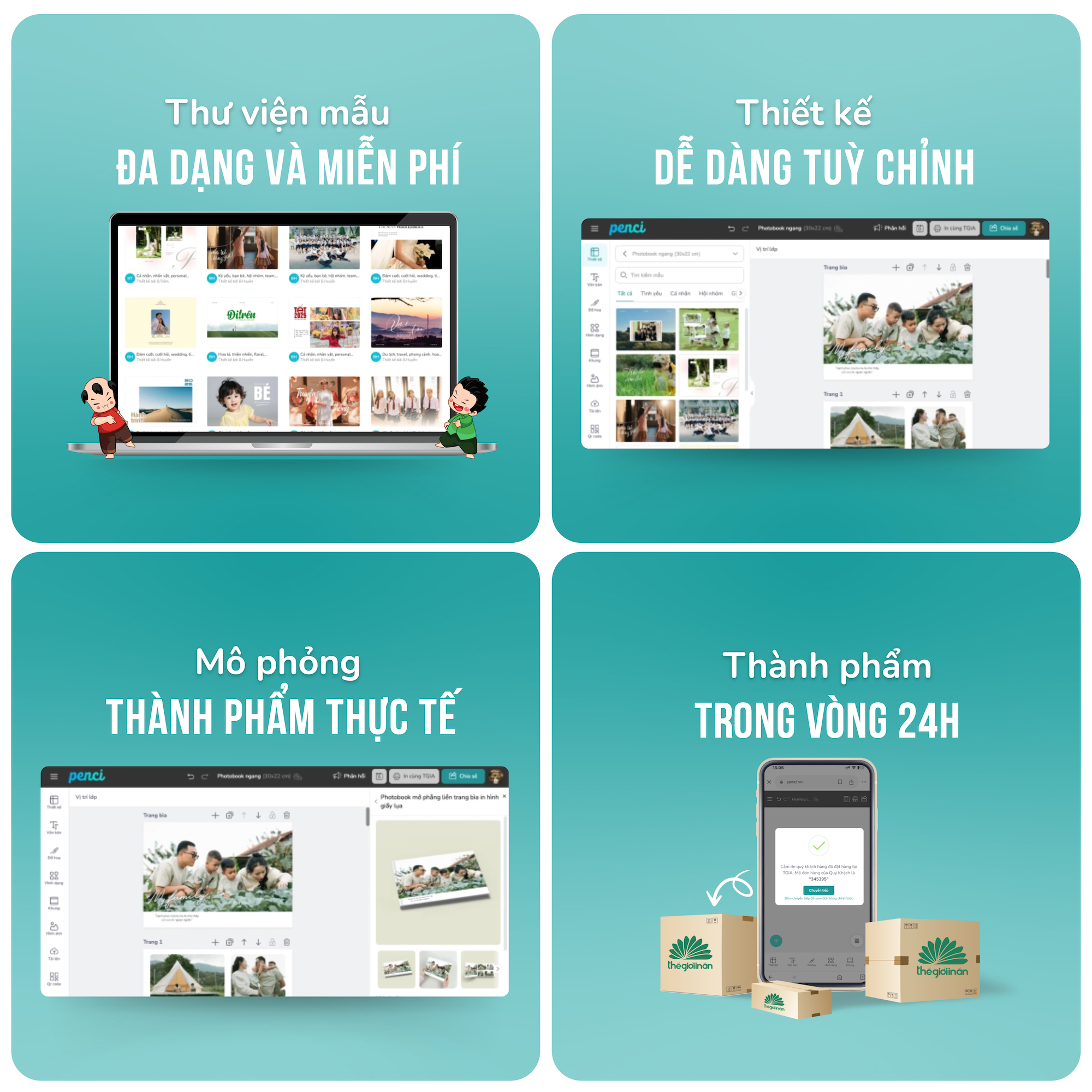 Photobook mở phẳng liền trang bìa in hình giấy lụa