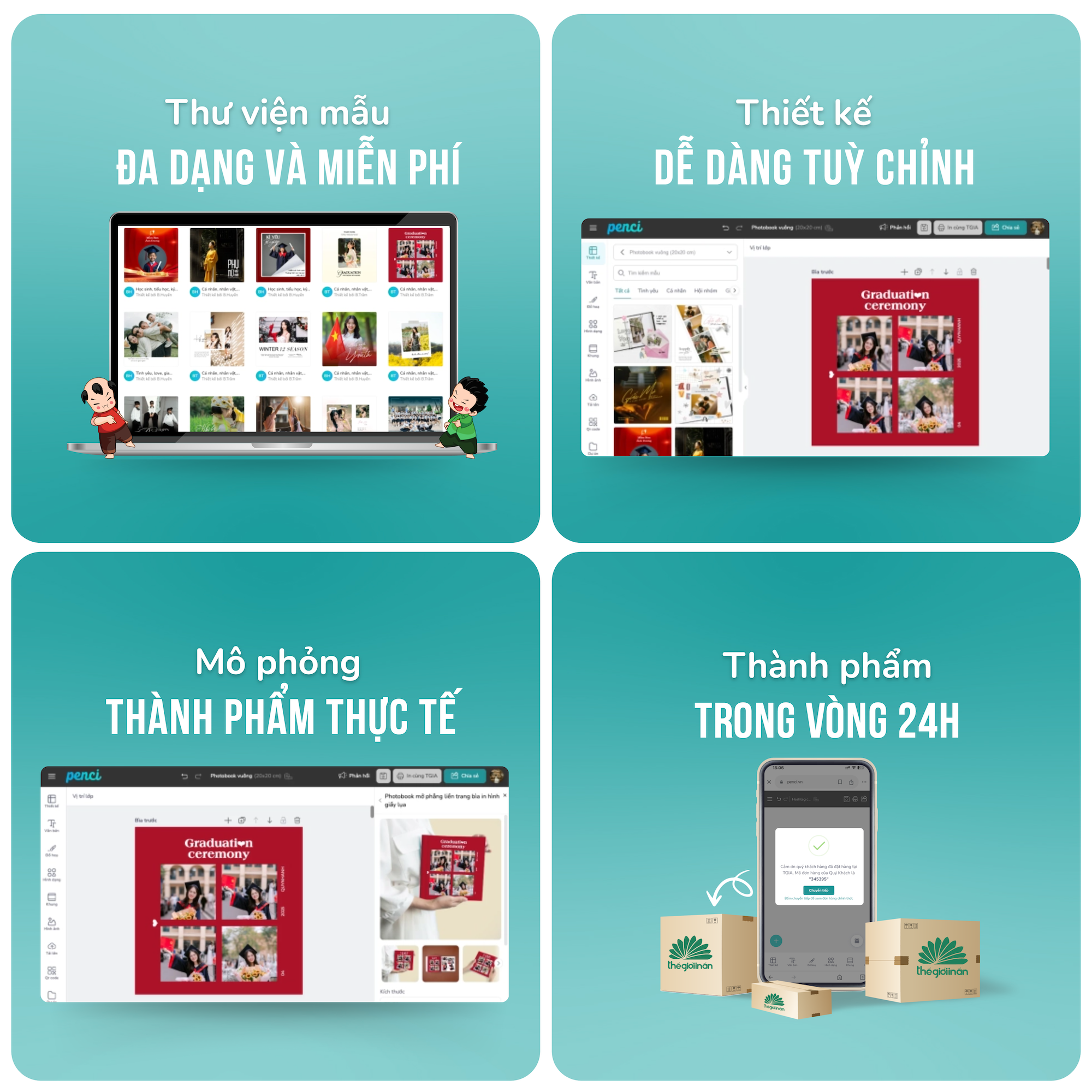 Photobook mở phẳng liền trang bìa linen & ảnh mica giữa