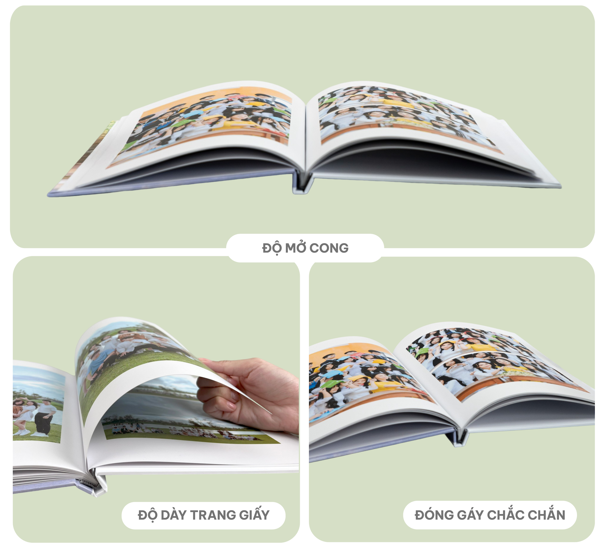 Photobook phổ thông mở cong