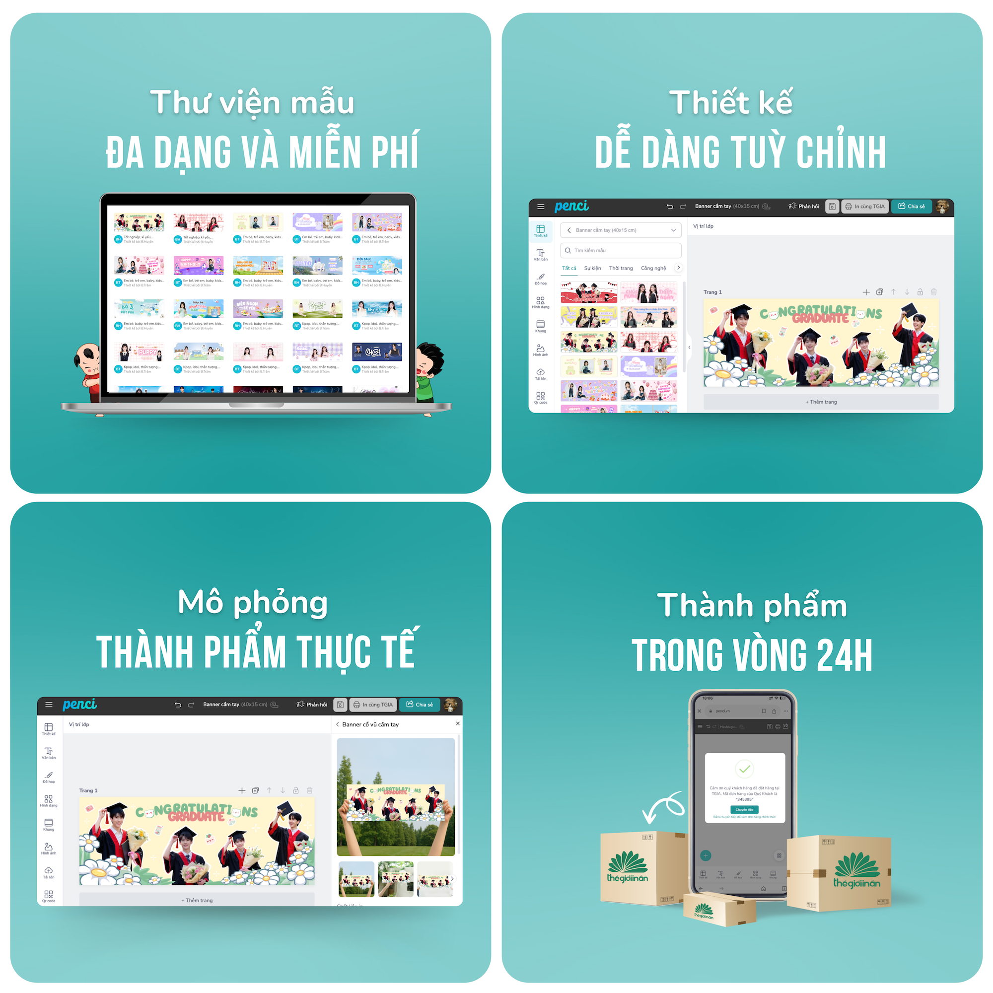 Banner cổ vũ cầm tay