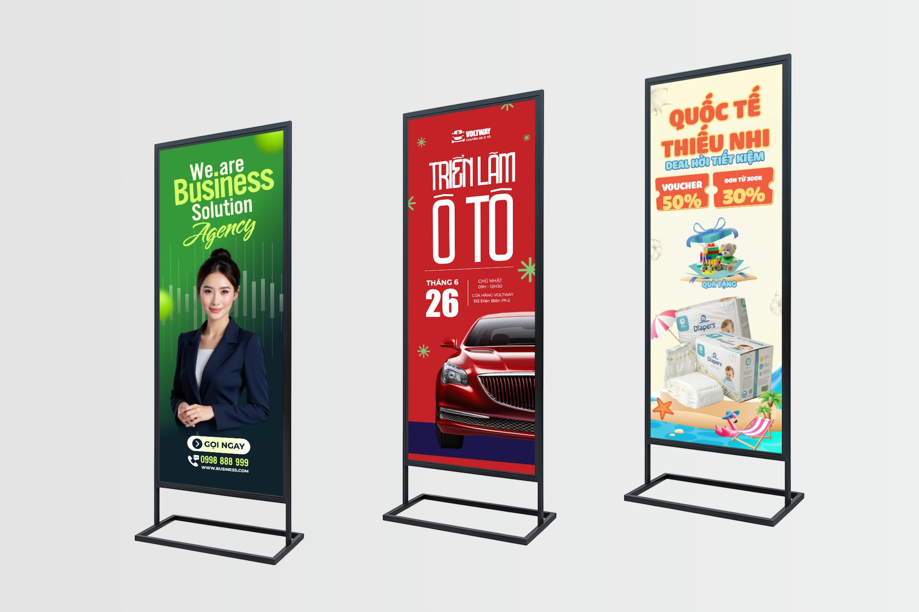 Standee chân sắt