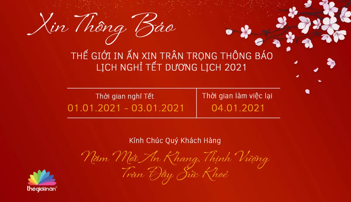 Thông báo nghỉ Tết Dương Lịch