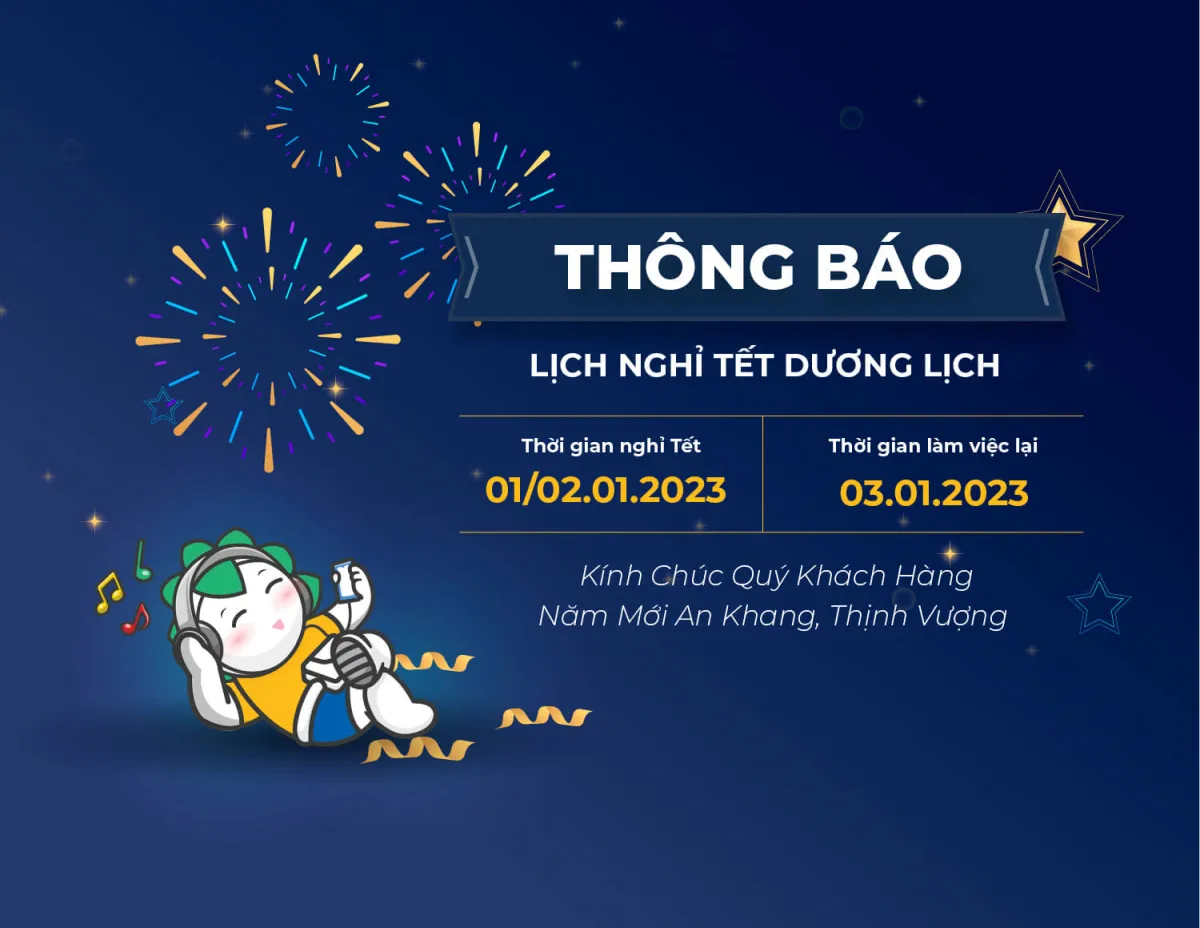 Thông báo Lịch nghỉ Tết dương lịch 2023