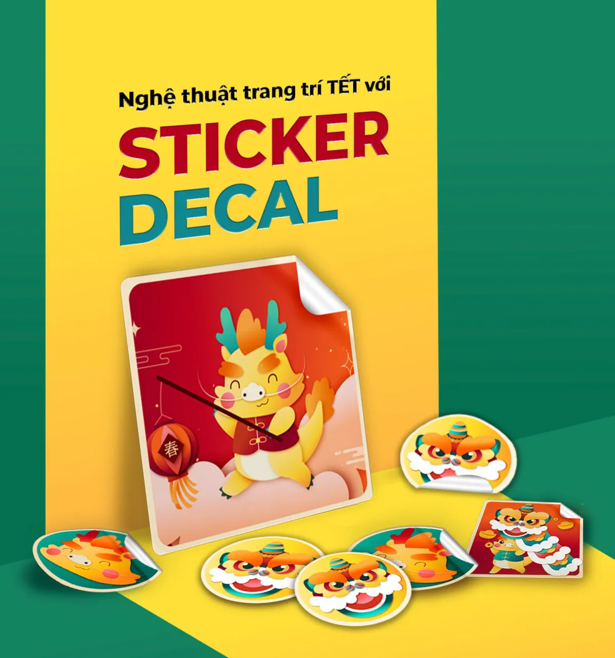Nghệ thuật trang trí tết với Decal Sticker