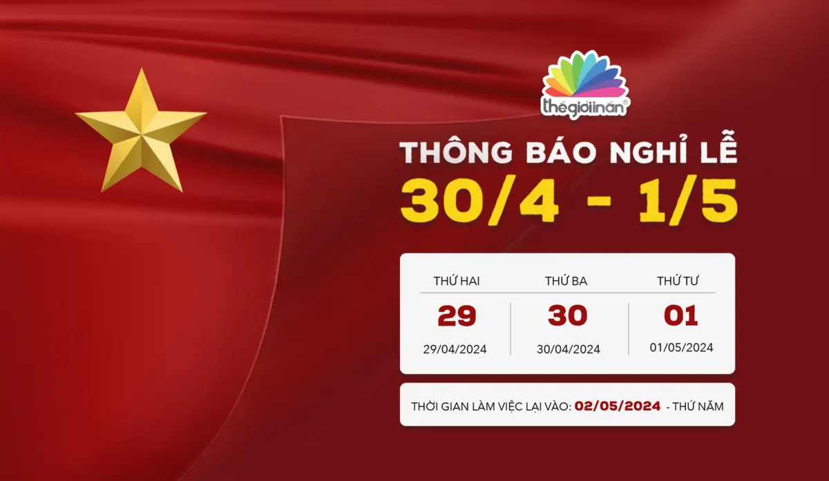 Thông báo lịch nghỉ lễ 30/4 - 1/5