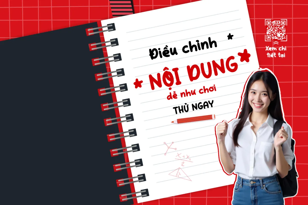 Cách điều chỉnh nội dung, font chữ trong công cụ thiết kế Penci