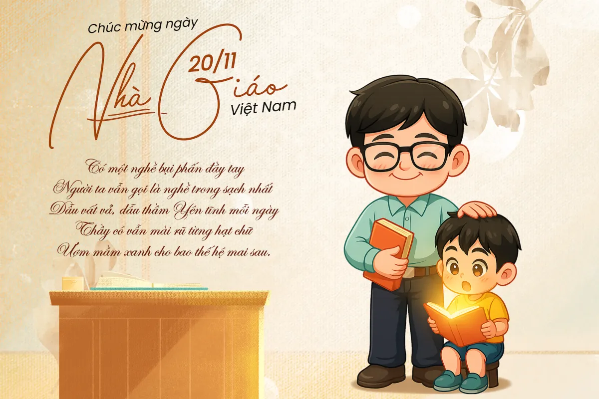Bộ ấn phẩm mừng ngày Nhà giáo Việt Nam 20/11 - Tự thiết kế dễ dàng qua Penci