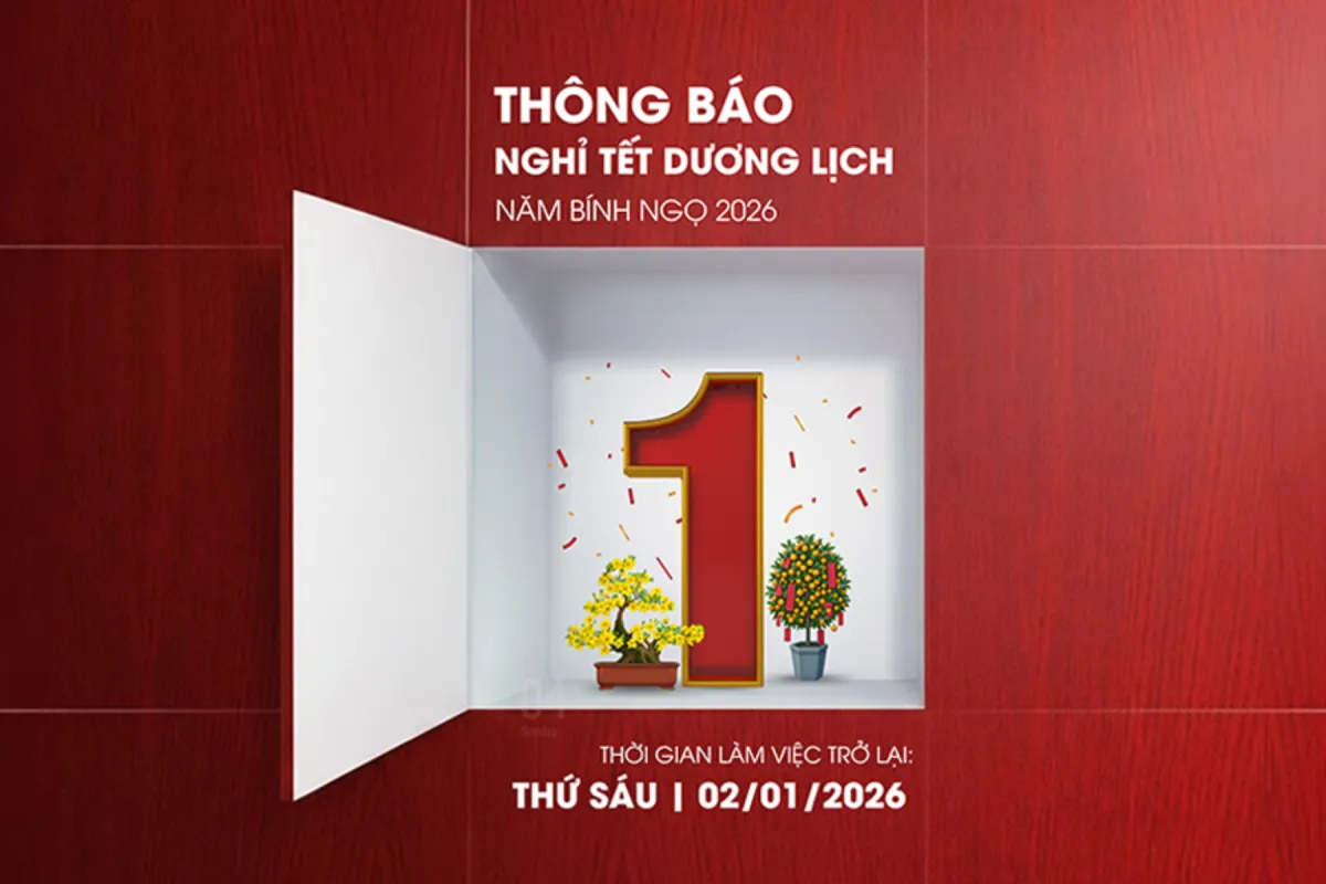 Thông báo lịch nghỉ Tết Dương Lịch 2026
