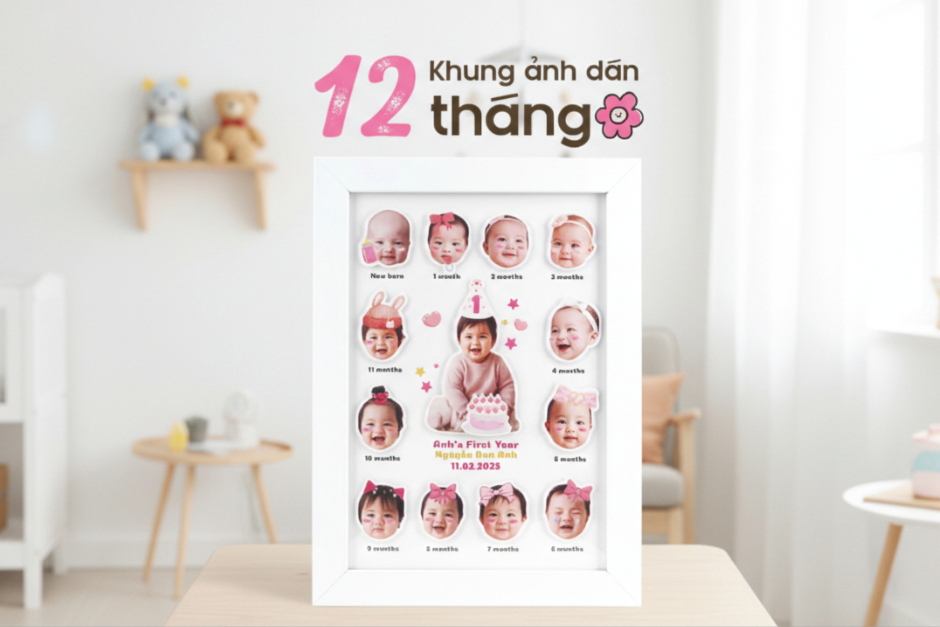 Cách làm khung ảnh 12 tháng cho bé, khung ảnh 3D handmade: Món quà kỷ niệm ý nghĩa nhất dành cho bé