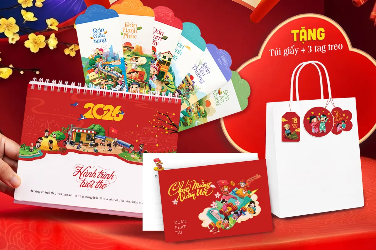 Set quà Tết: Hành Trình Tuổi Thơ - Món quà vẽ tay đậm chất Việt cho năm mới may mắn