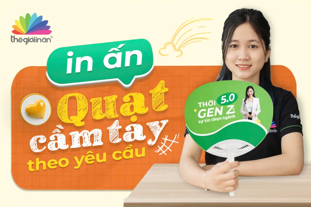 In quạt cầm tay theo yêu cầu: quà tặng quảng bá thương hiệu tiết kiệm cho doanh nghiệp, trường học, tổ chức xã hội