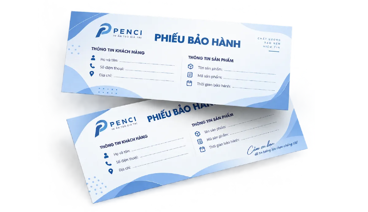 Phiếu bảo hành - Warranty Card