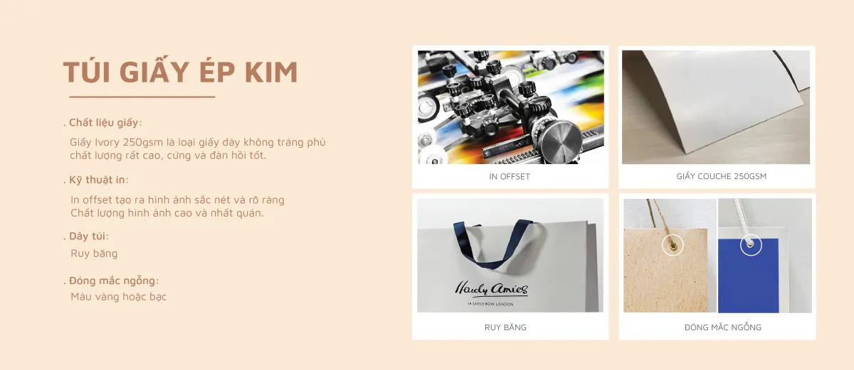 Đặc Tính Của Sản Phẩm Túi Giấy Ép Kim