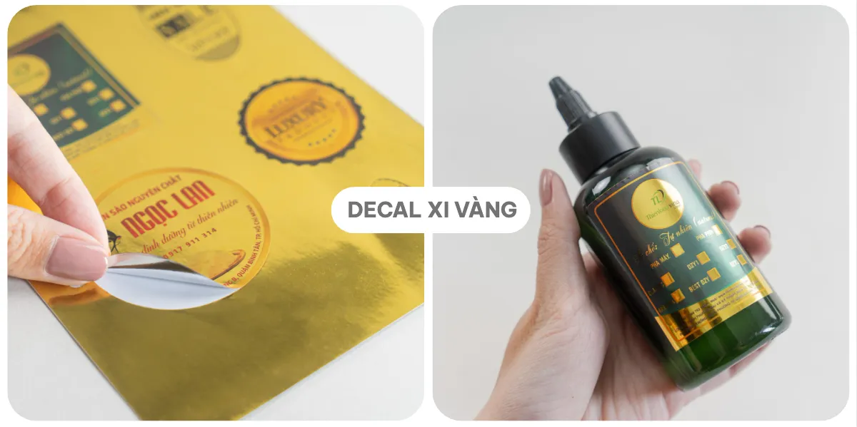 Nhãn Decal xi vàng