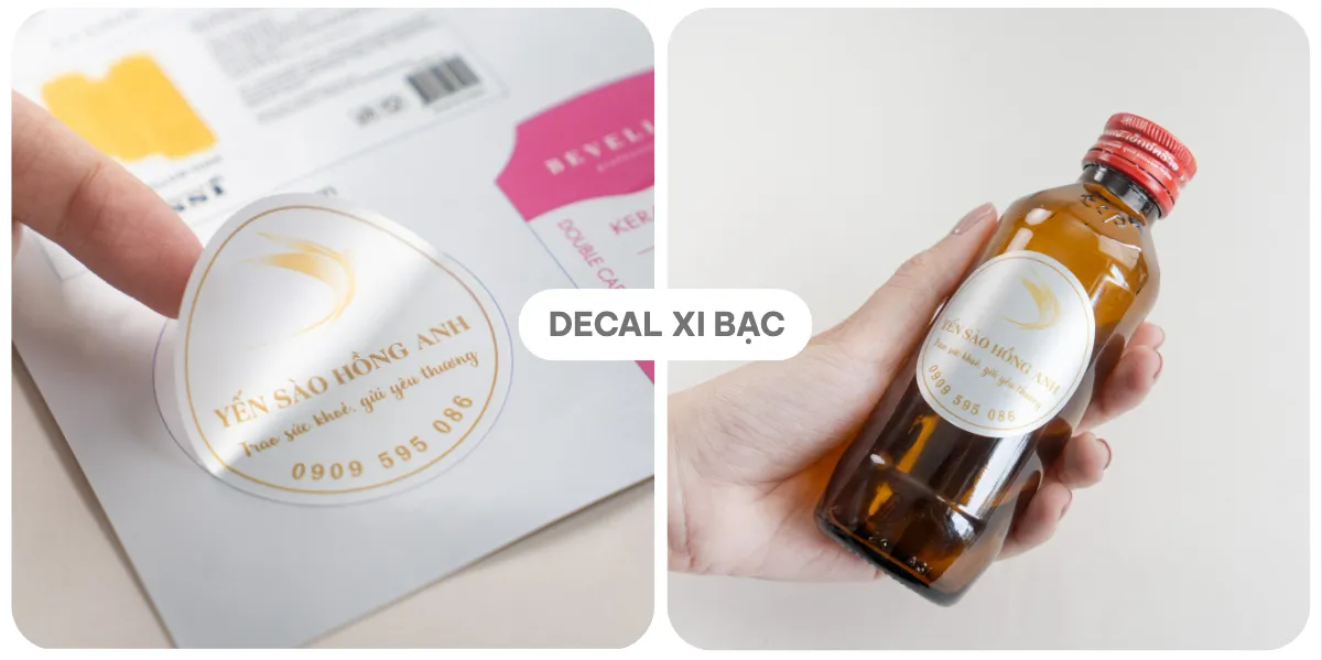 Nhãn Decal xi Bạc