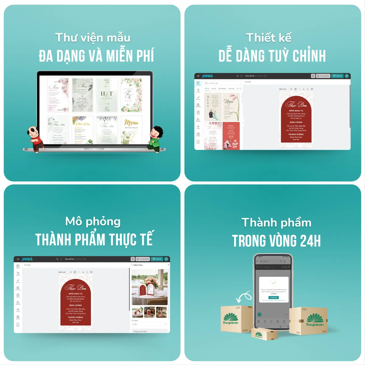 Tự thiết kế Menu để bàn qua công cụ Penci