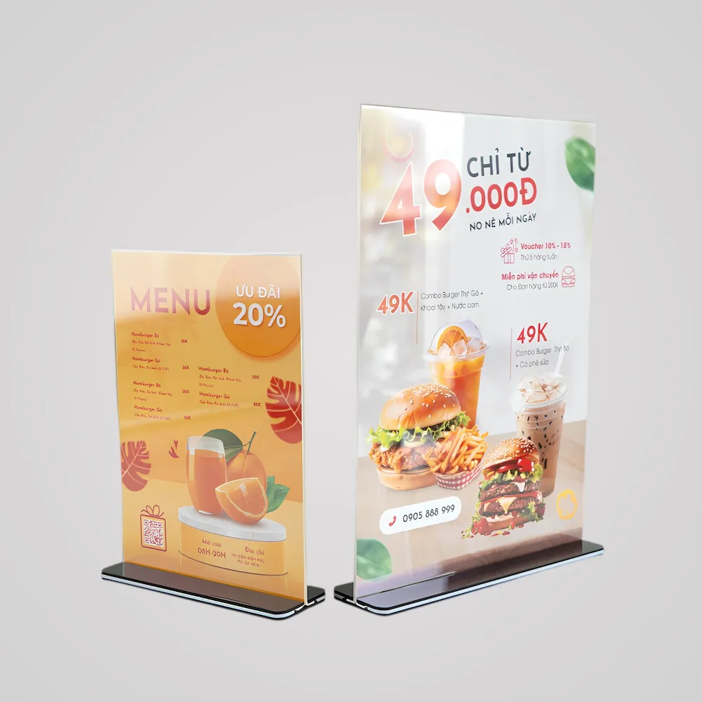 Menu mica để bàn