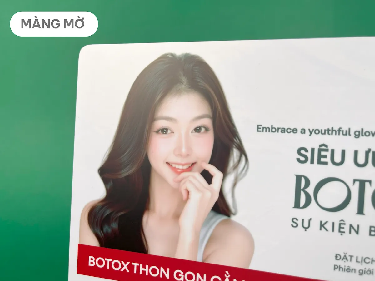 Menu nhựa PVC cán màng mờ