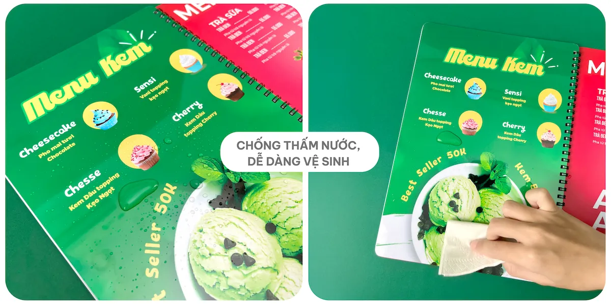Dễ dàng vệ sinh Menu