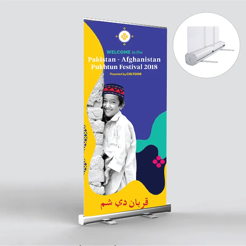 Chân Standee cuốn nhôm thường 0.6x1.6m