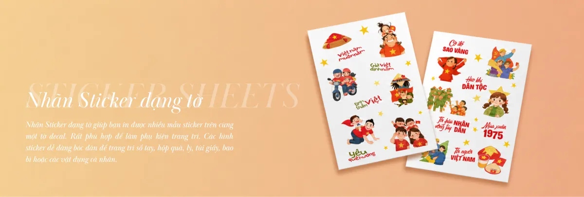 Nhãn Sticker dạng Tờ - Sticker sheets