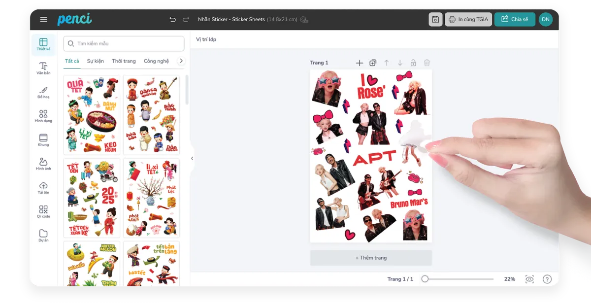 Tự thiết kế Sticker qua công cụ Penci