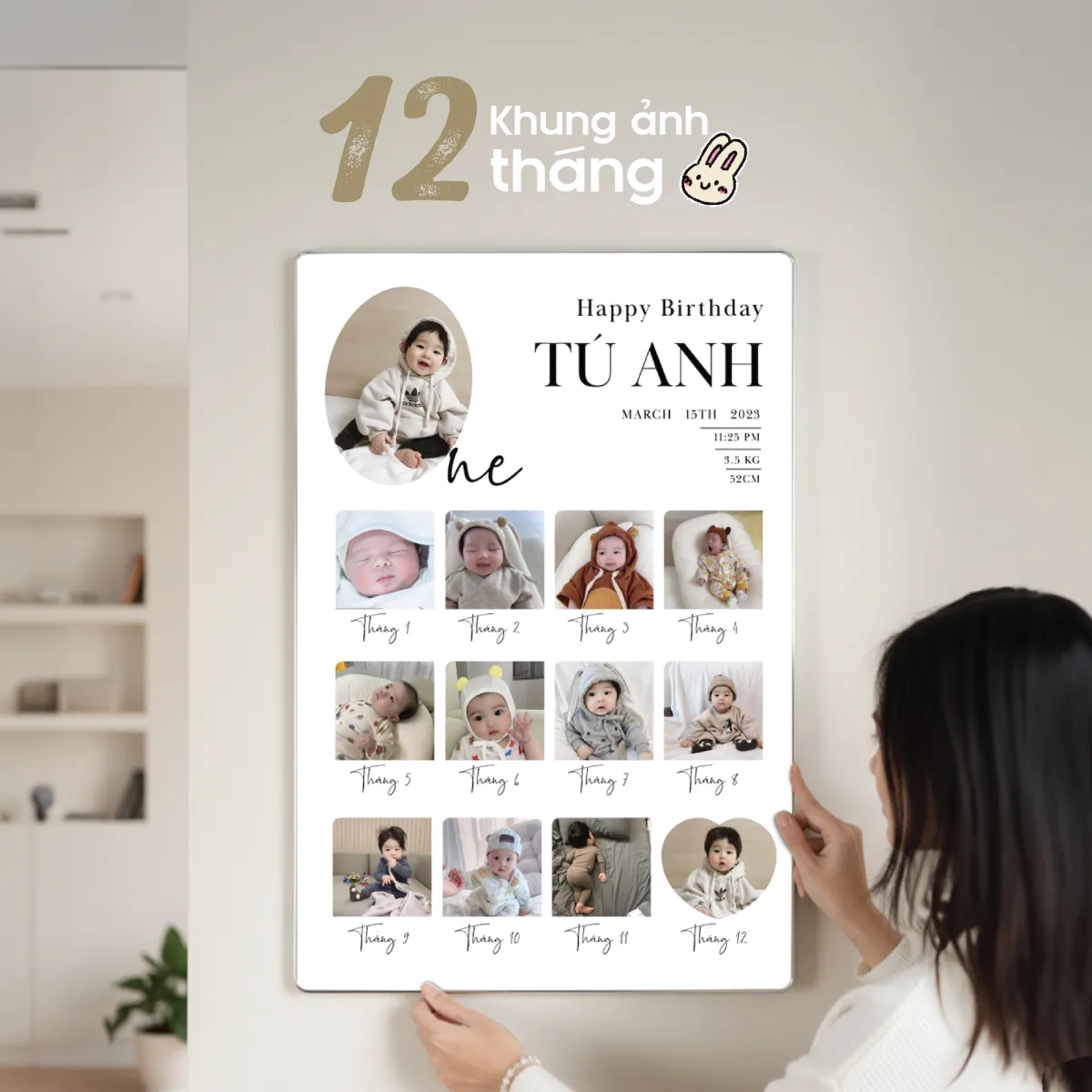 Ảnh Phóng Ép Gỗ Mika Gương Viền Bạc