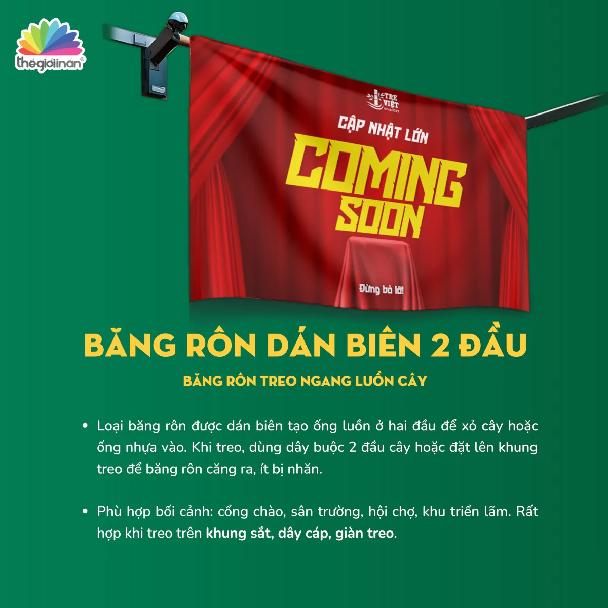 Băng rôn dán biên 2 đầu