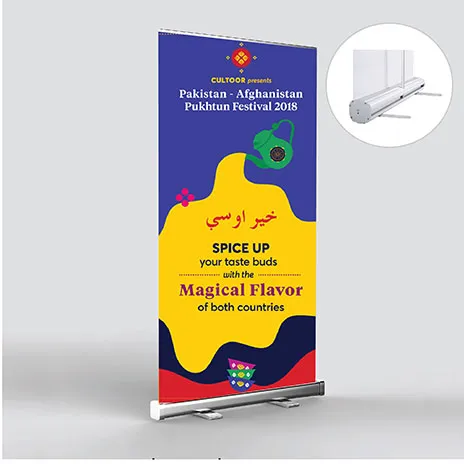 Chân Standee cuốn nhôm tốt 0.6x1.6m