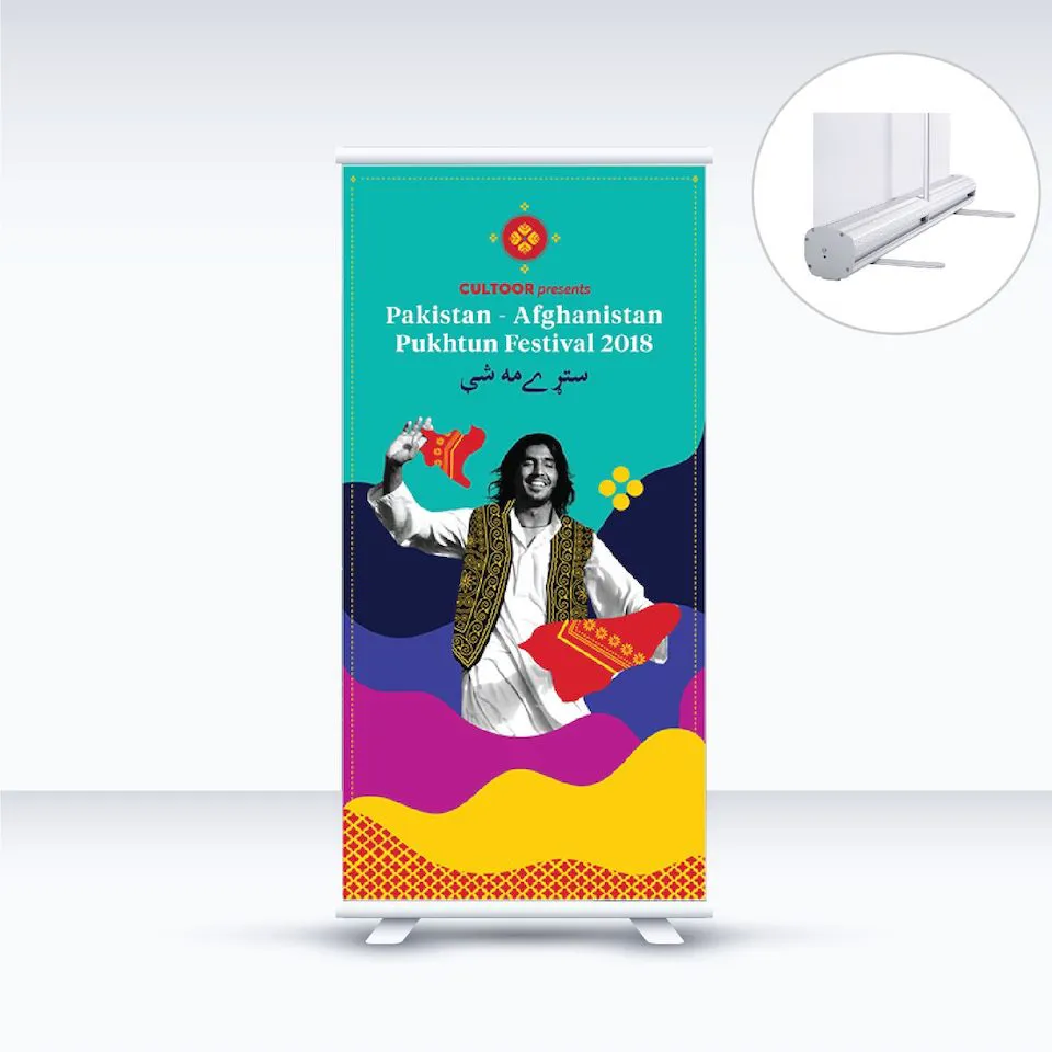 Chân Standee cuốn nhôm tốt 0.8x2m