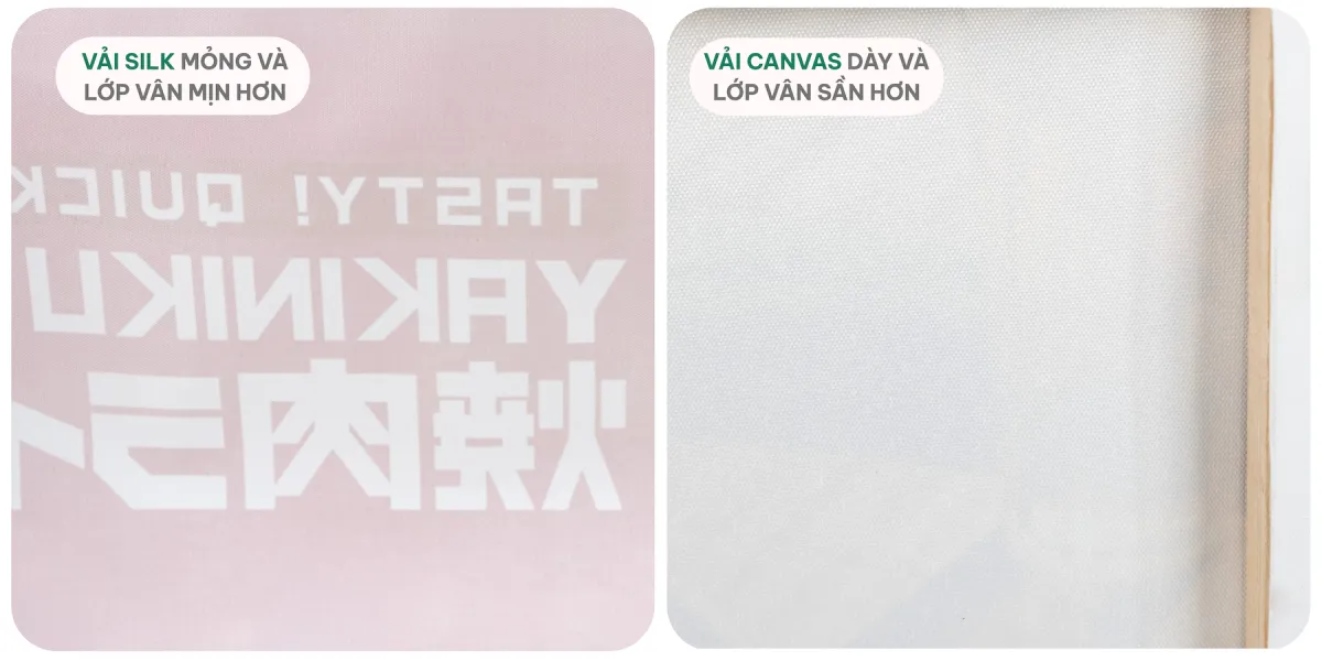 Phân biệt giữa Vải Silk và Vải Canvas