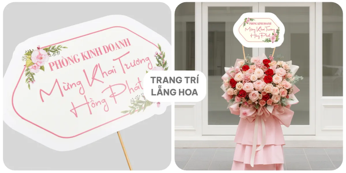 Hashtag giấy trang trí lẵng hoa