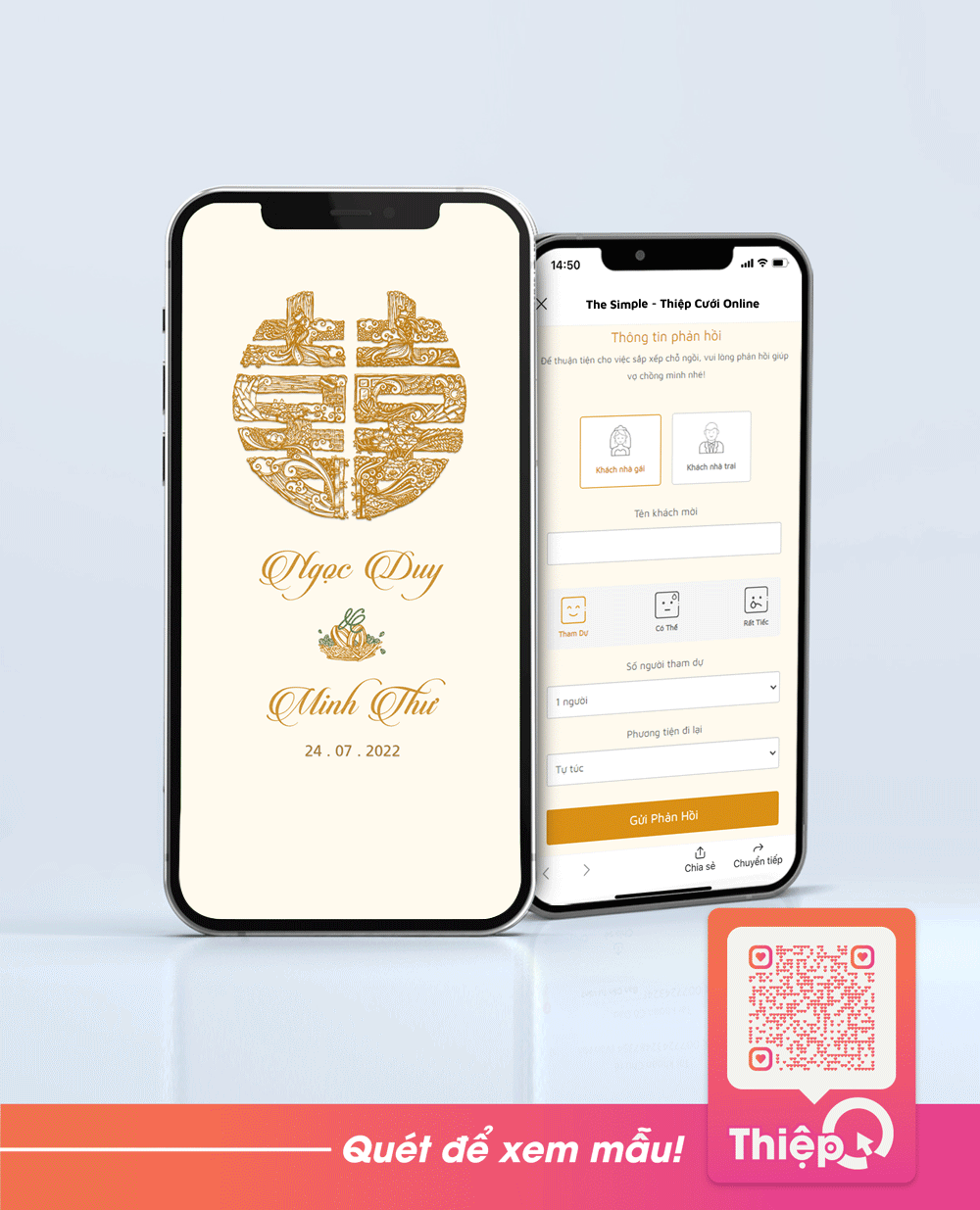 在线请柬 - Chữ Hỷ - RSVP迷你婚礼网站，数字婚礼邀请函