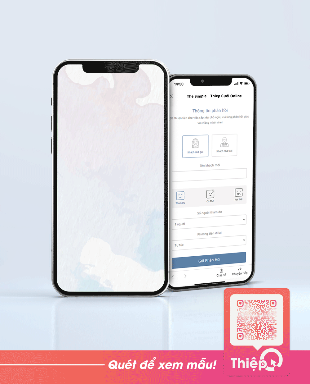 在线请柬 - Mùa Oải Hương - RSVP迷你婚礼网站，数字婚礼邀请函