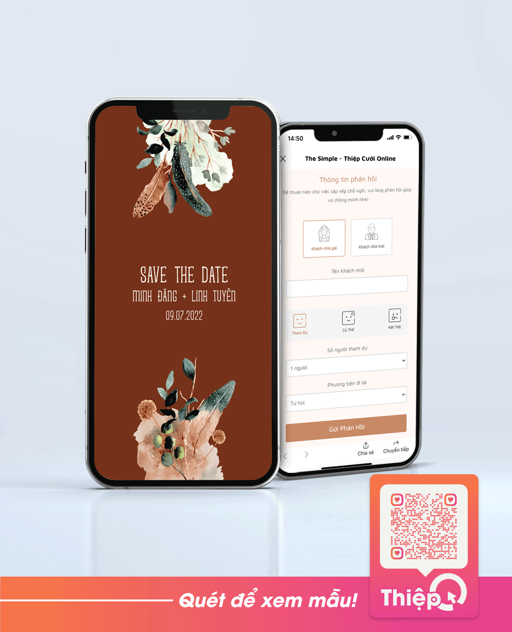 在线请柬 - Hương Mộc Miên - RSVP迷你婚礼网站，数字婚礼邀请函