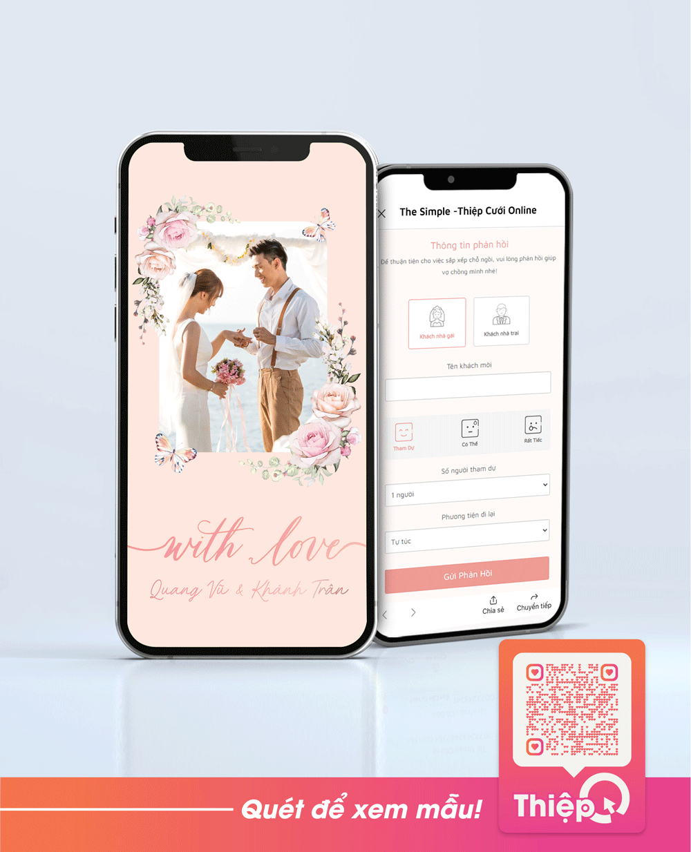 Thiệp cưới Online - Flaring - Mini Wedding Website with RSVP, Digital Wedding Invitation