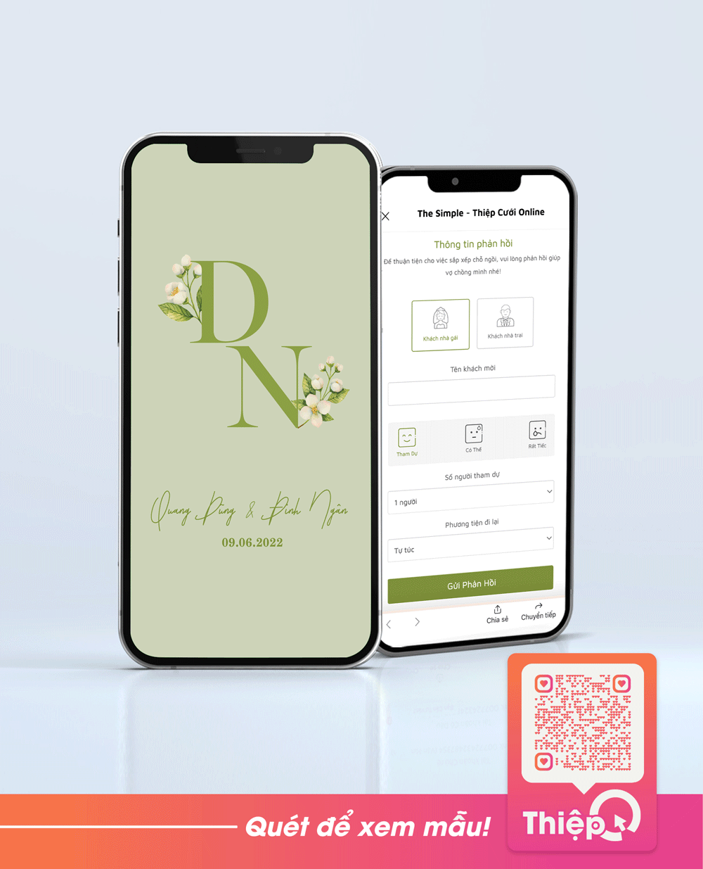 Thiệp cưới Online - Mùa Thanh Xuân - Mini Wedding Website with RSVP, Digital Wedding Invitation