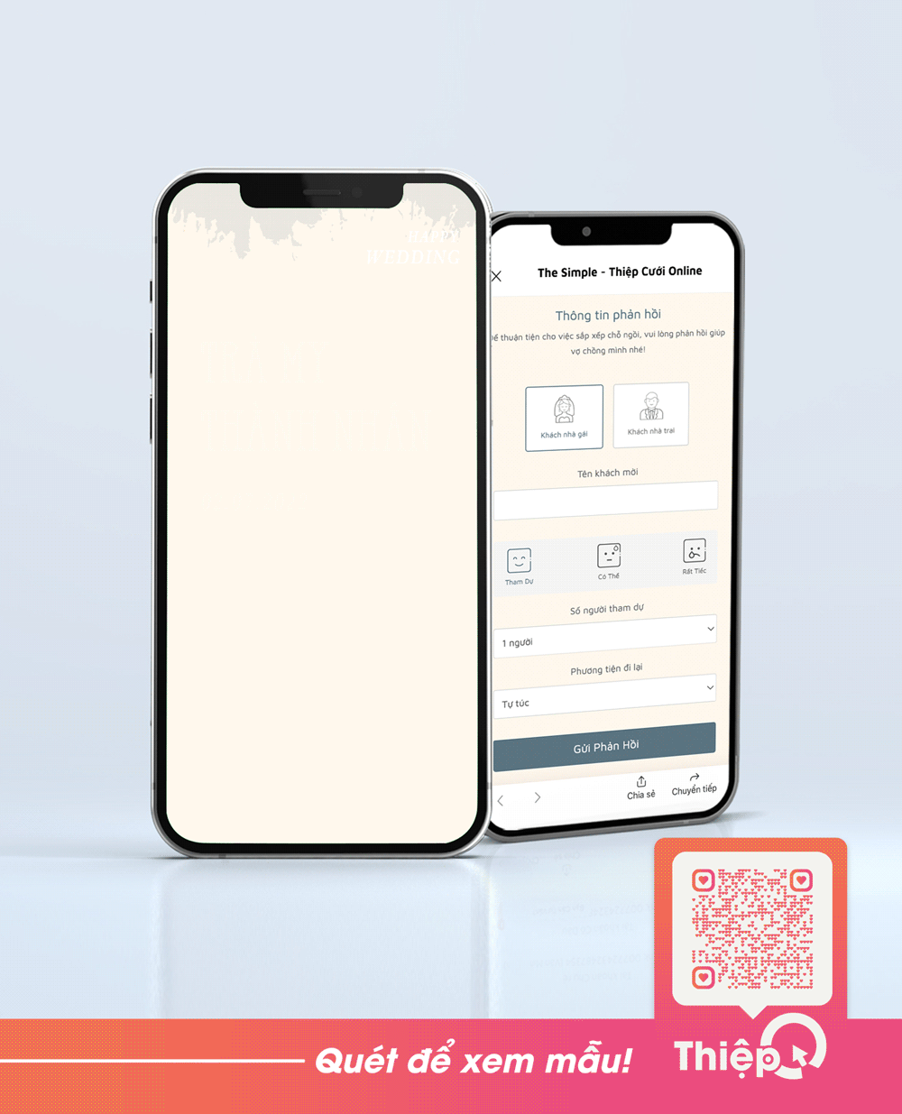 Thiệp cưới Online - Cúc Họa Mi Và Em - Mini Wedding Website with RSVP, Digital Wedding Invitation