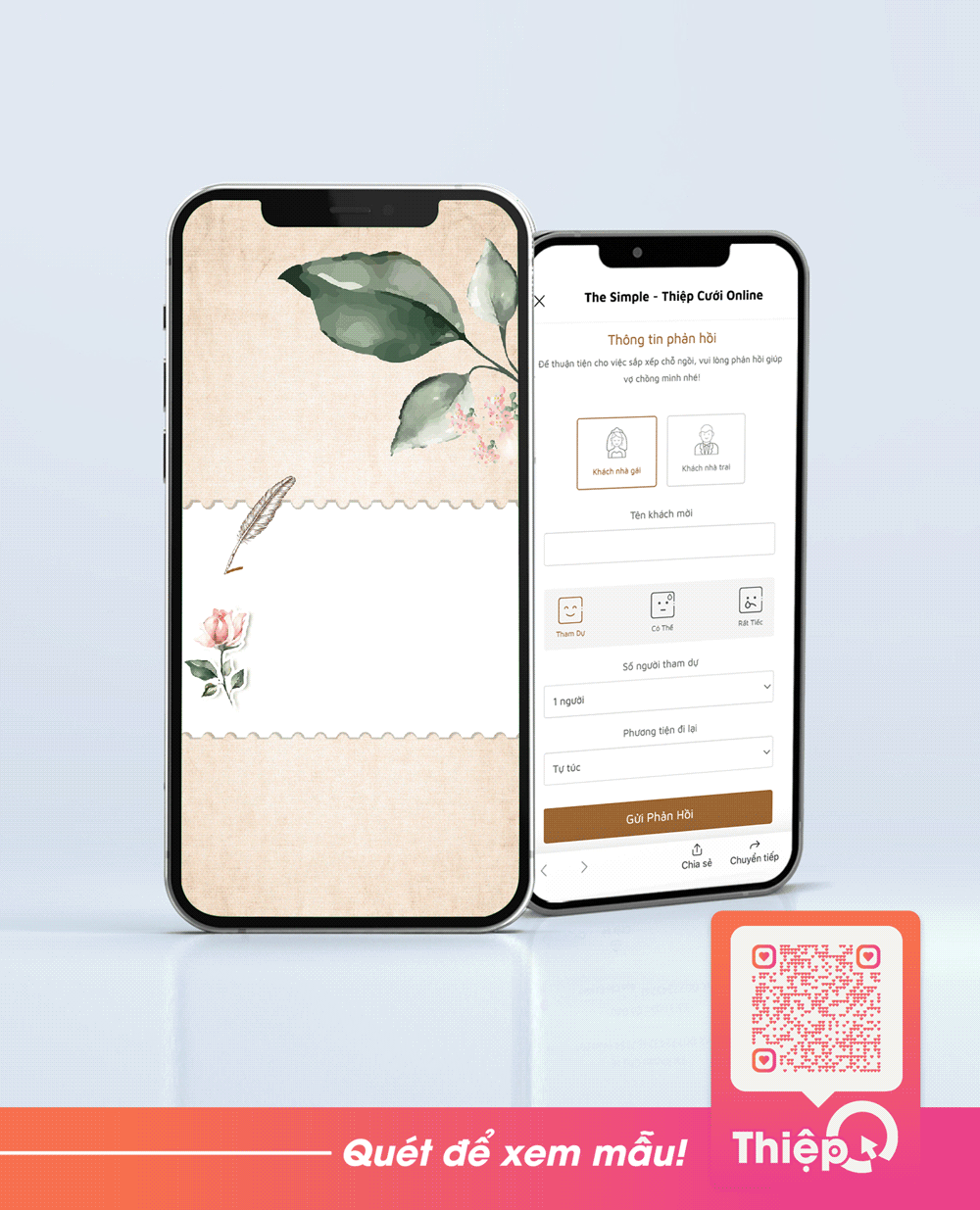 Thiệp cưới Online - Letter - Mini Wedding Website with RSVP, Digital Wedding Invitation
