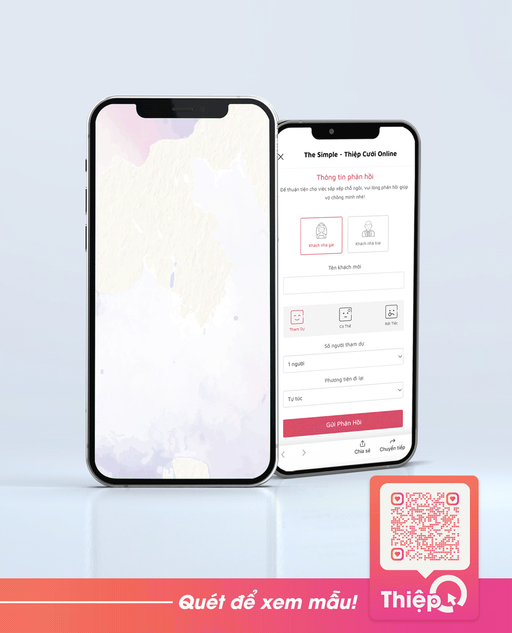 Thiệp cưới Online - Kiêu Sa - Mini Wedding Website with RSVP, Digital Wedding Invitation