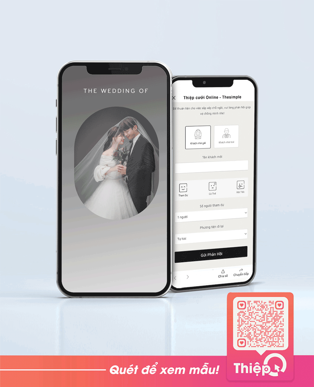 Thiệp cưới Online - Marry You - Mini Wedding Website with RSVP, Digital Wedding Invitation