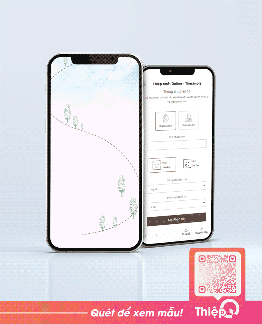 Thiệp cưới Online - The Love Journey - Mini Wedding Website with RSVP, Digital Wedding Invitation