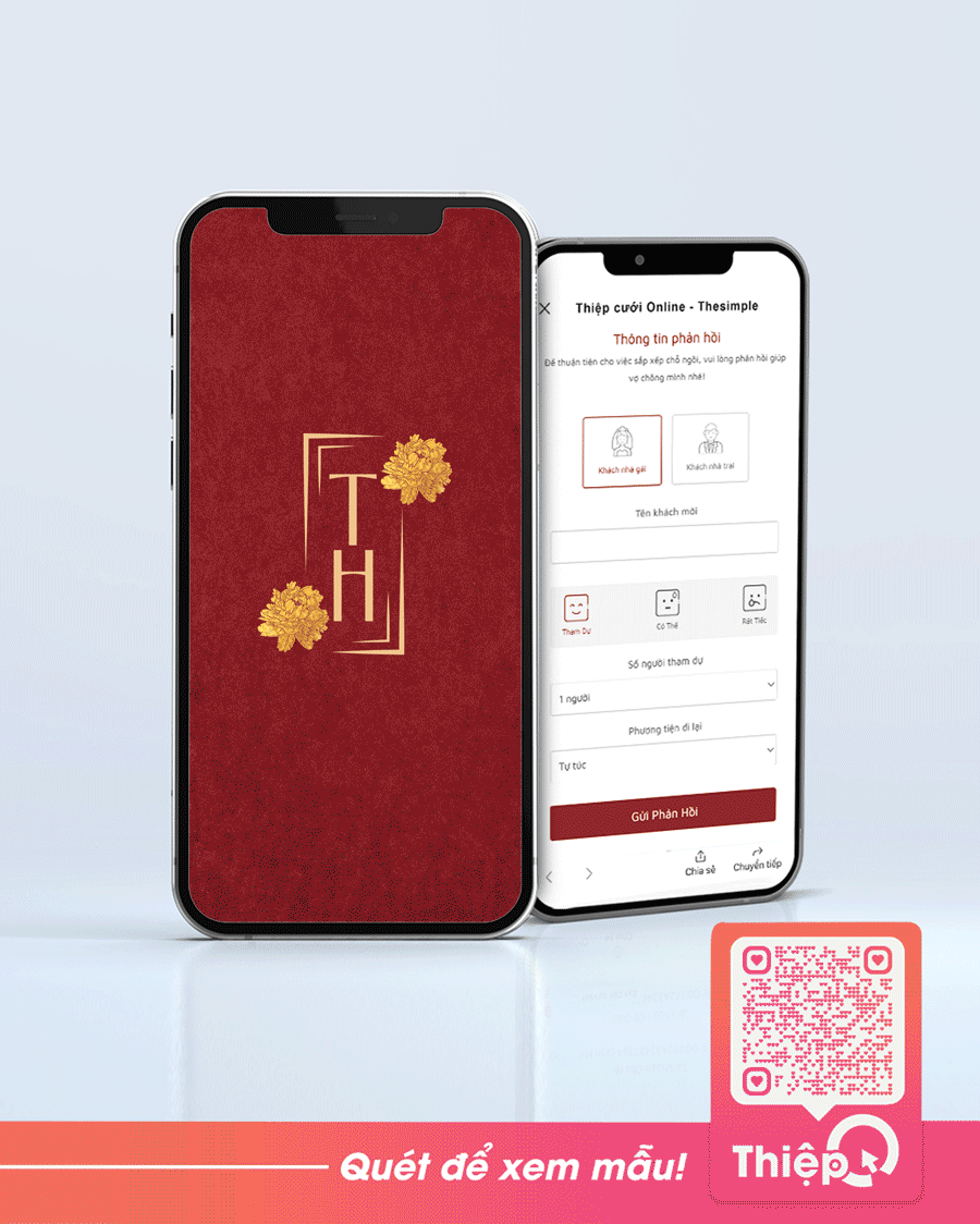 Thiệp cưới Online - Kim Ngọc Lương Duyên - Mini Wedding Website with RSVP, Digital Wedding Invitation